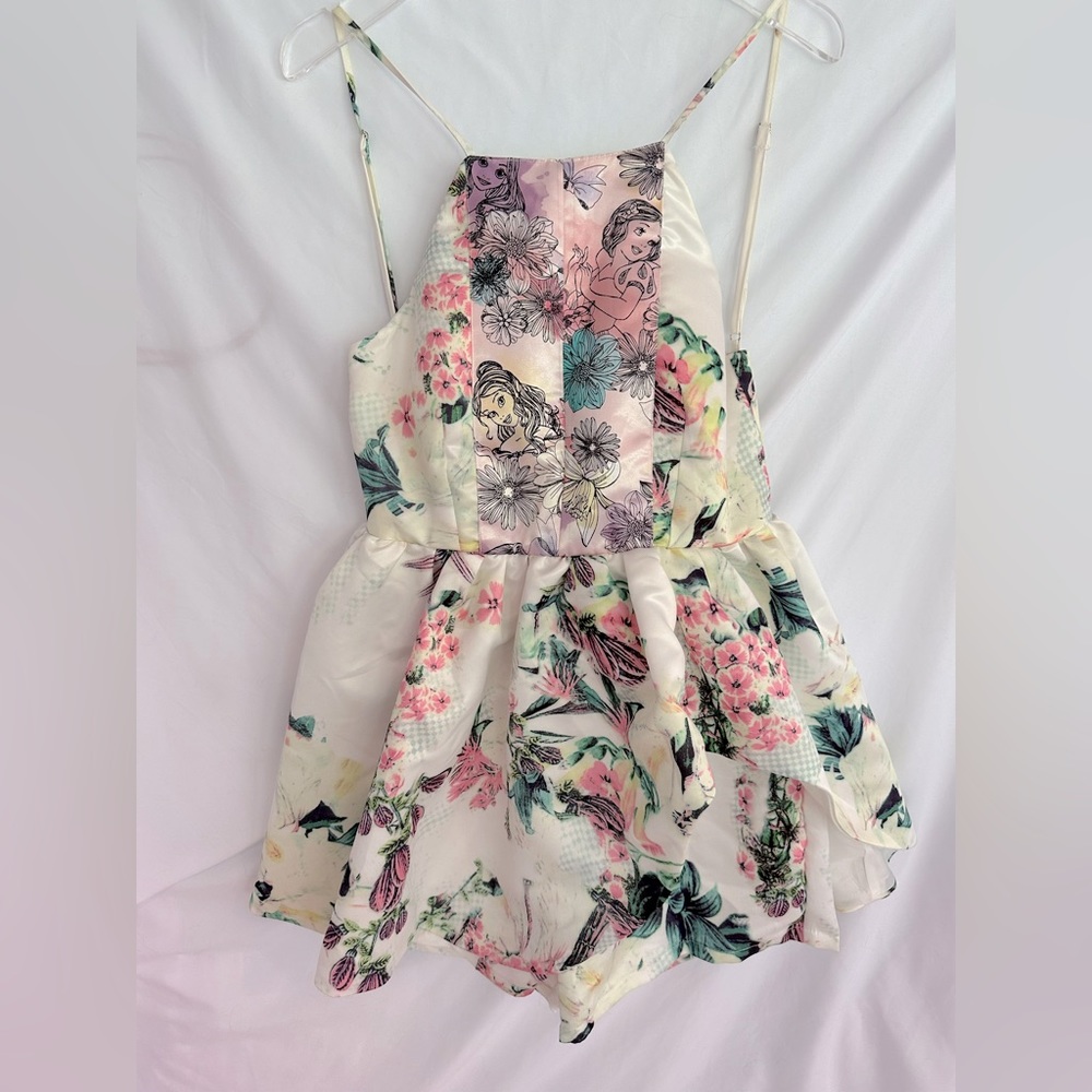 NWOT, floral and Disney Princess romper